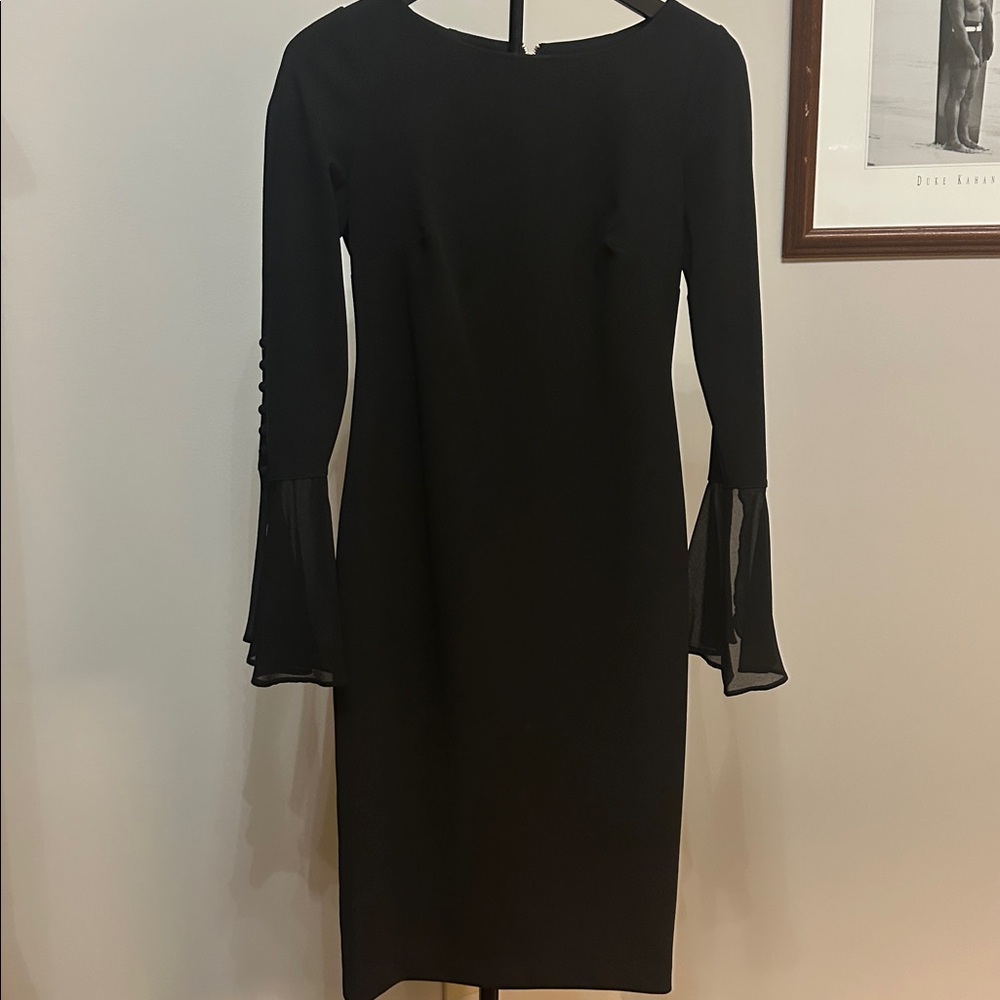 Calvin Klein Collection Black Long Sleeve Cocktail Dress
